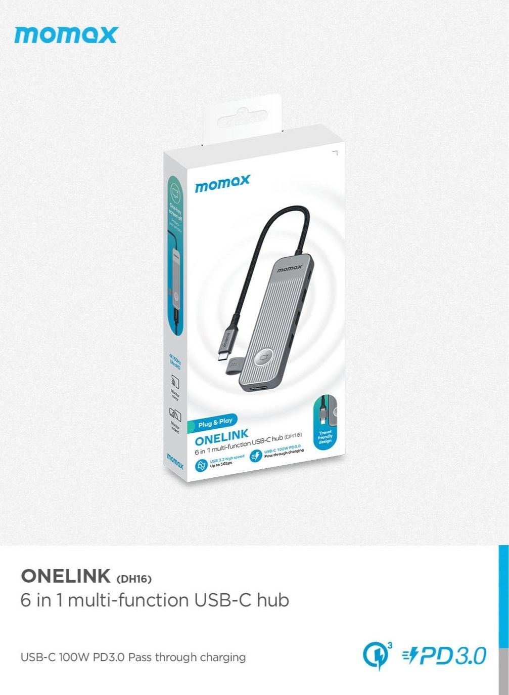 ONELINK 6 in 1 - USB-C 3.2 100W PD 4K60Hz