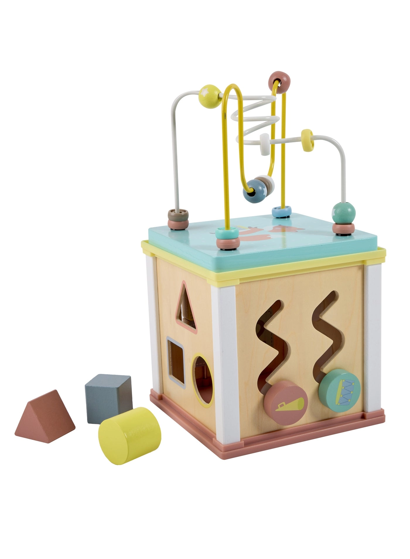 Multi-Activity Wooden Play Cube - 12M+