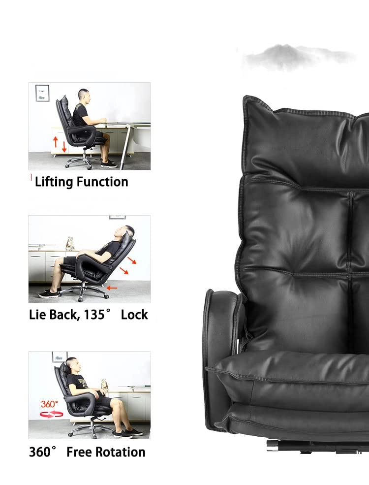 Desk Chair - PU Leather Brown High Back