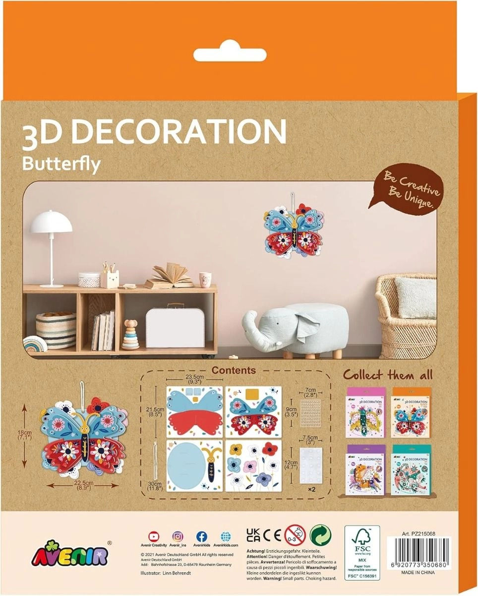 3D Decoration Kit - Butterfly Suitable for 5 years & above