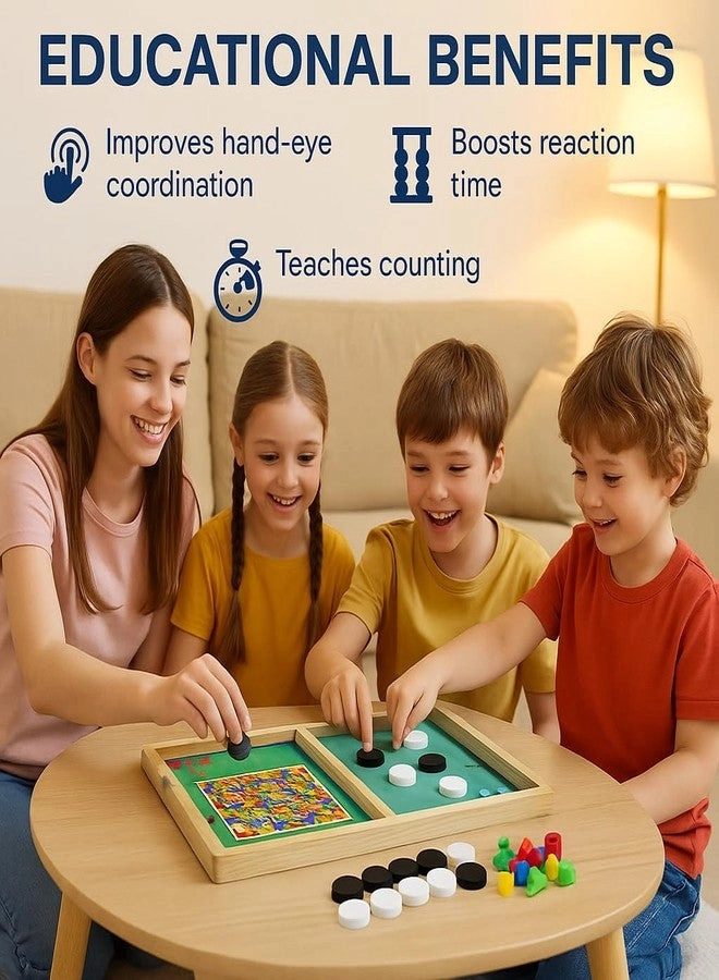 Fastest Finger First Sling Puck - Wooden + Ludo + Chess