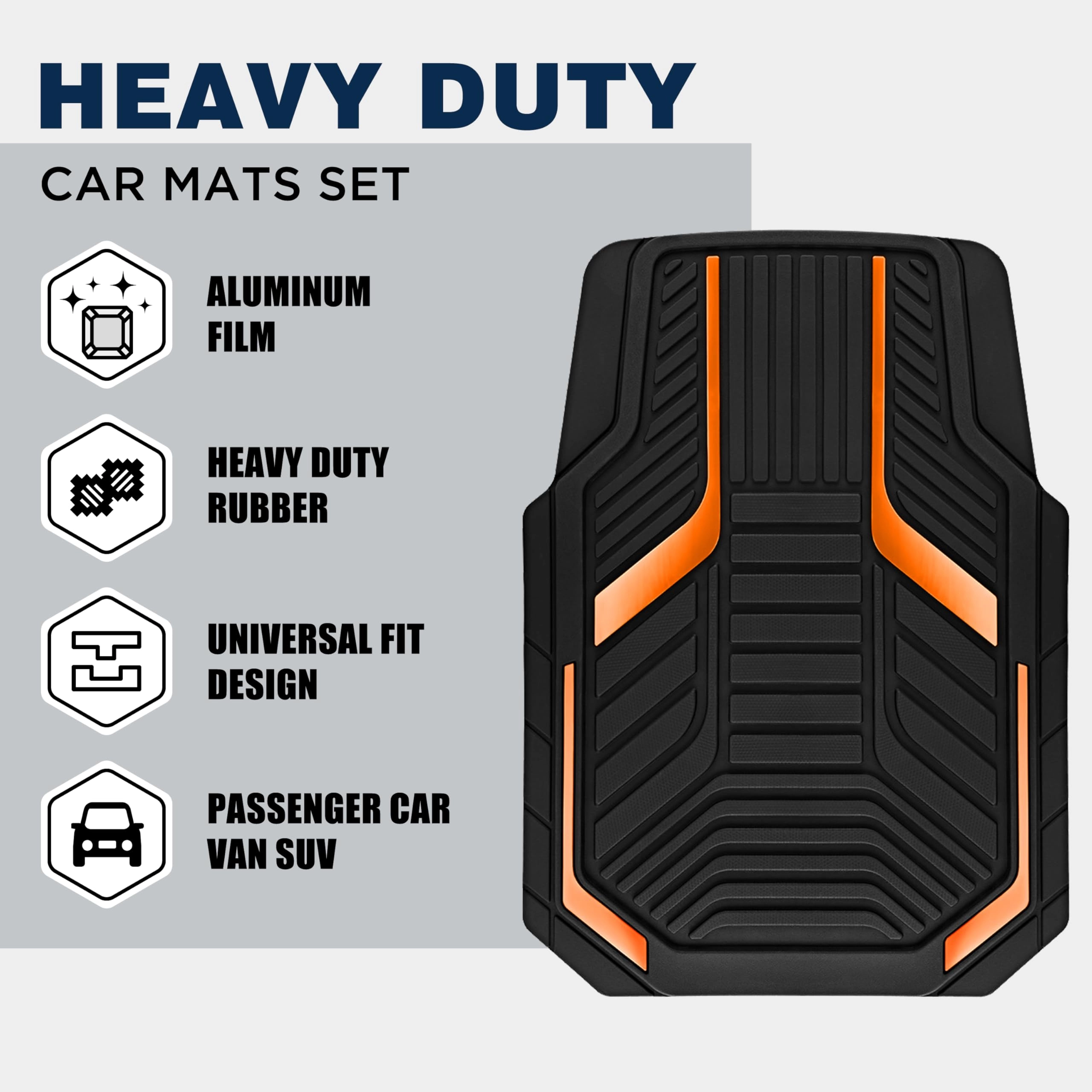 Heavy Duty Rubber Floor Mats - Pink Universal Fit