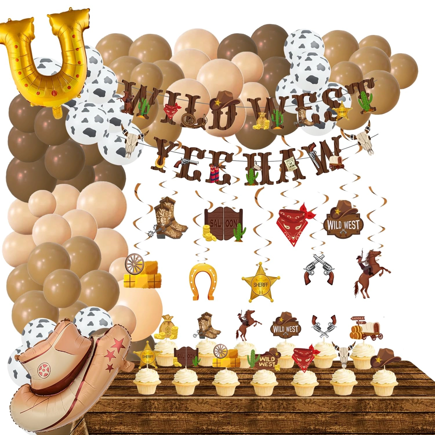 finypa Cowboy Party Decorations - 1.0 count Anniversary, Baby Shower, Birthday