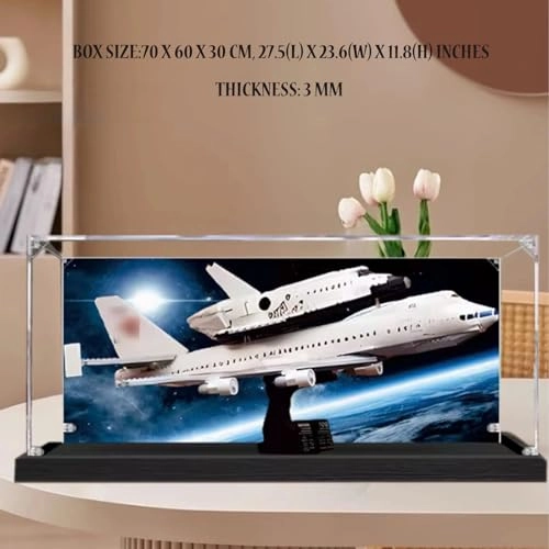 Acrylic Display Box for LEGO Space Shuttle Transportation Aircraft Models 10360 - 3mm thickness