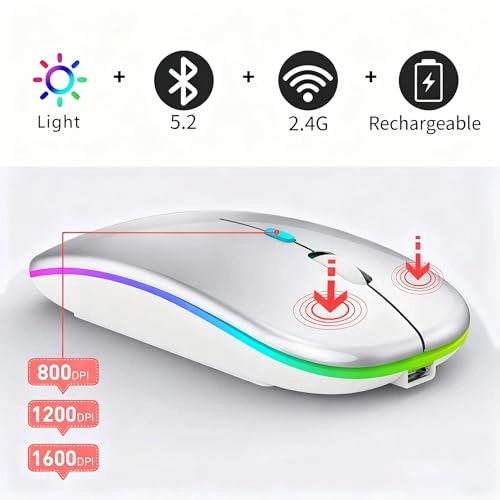 Vertical Ergonomic Optical Mouse - Bluetooth Wi-Fi