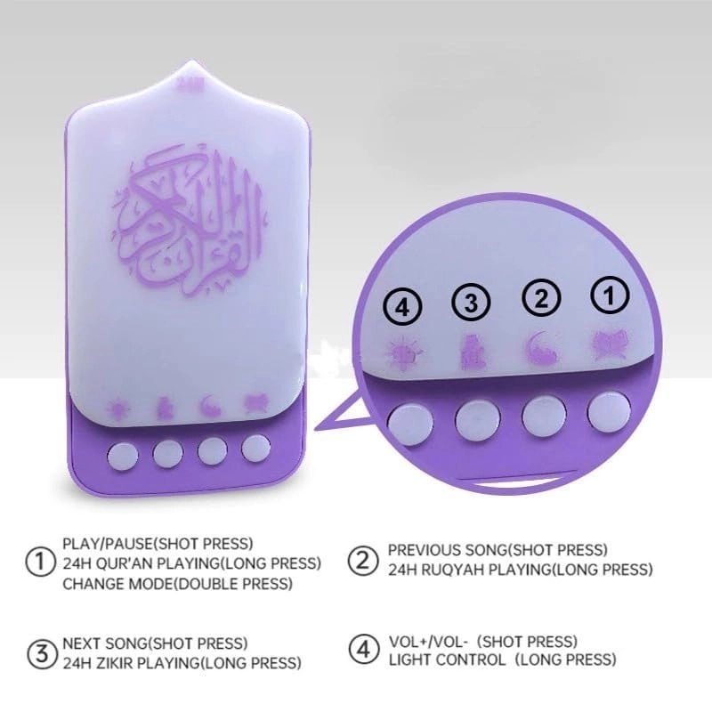 Islamic Quran Speaker and Wall Lamp - 5W