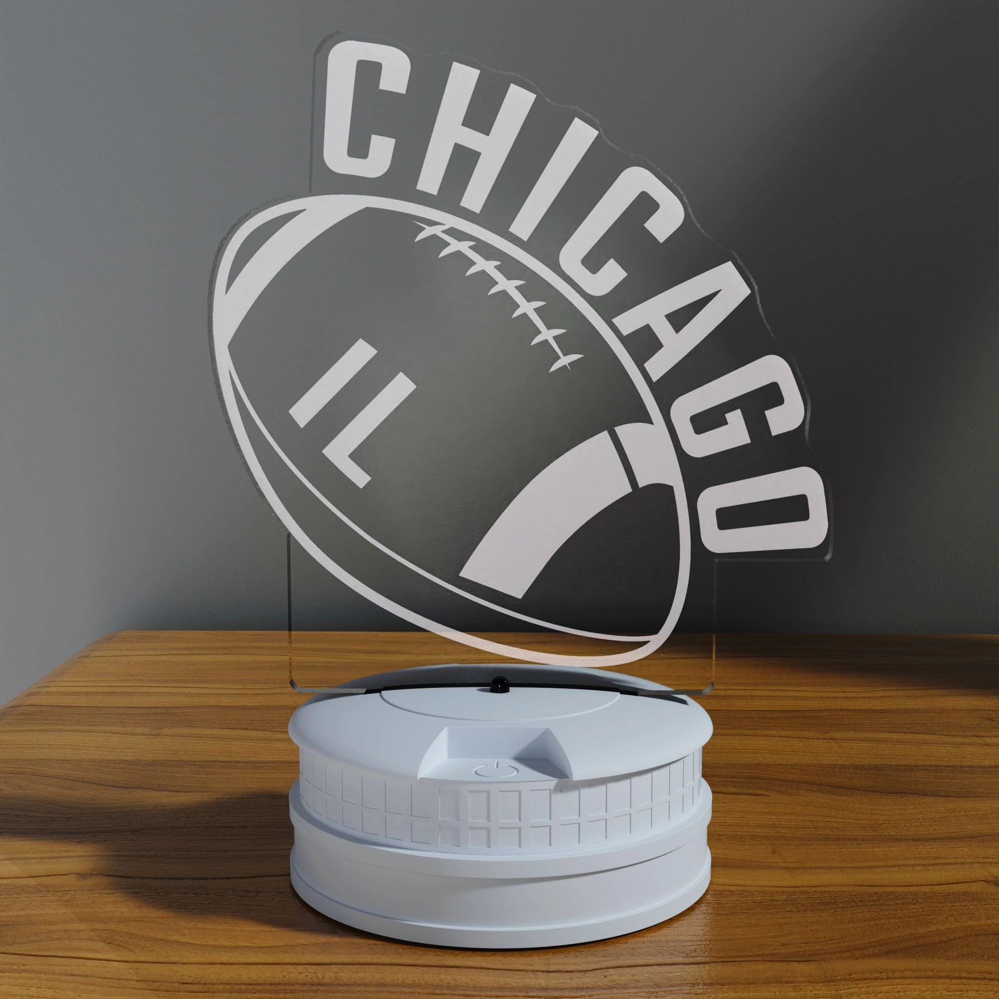 3D Football Chicago Night Light - USB Multicoloured