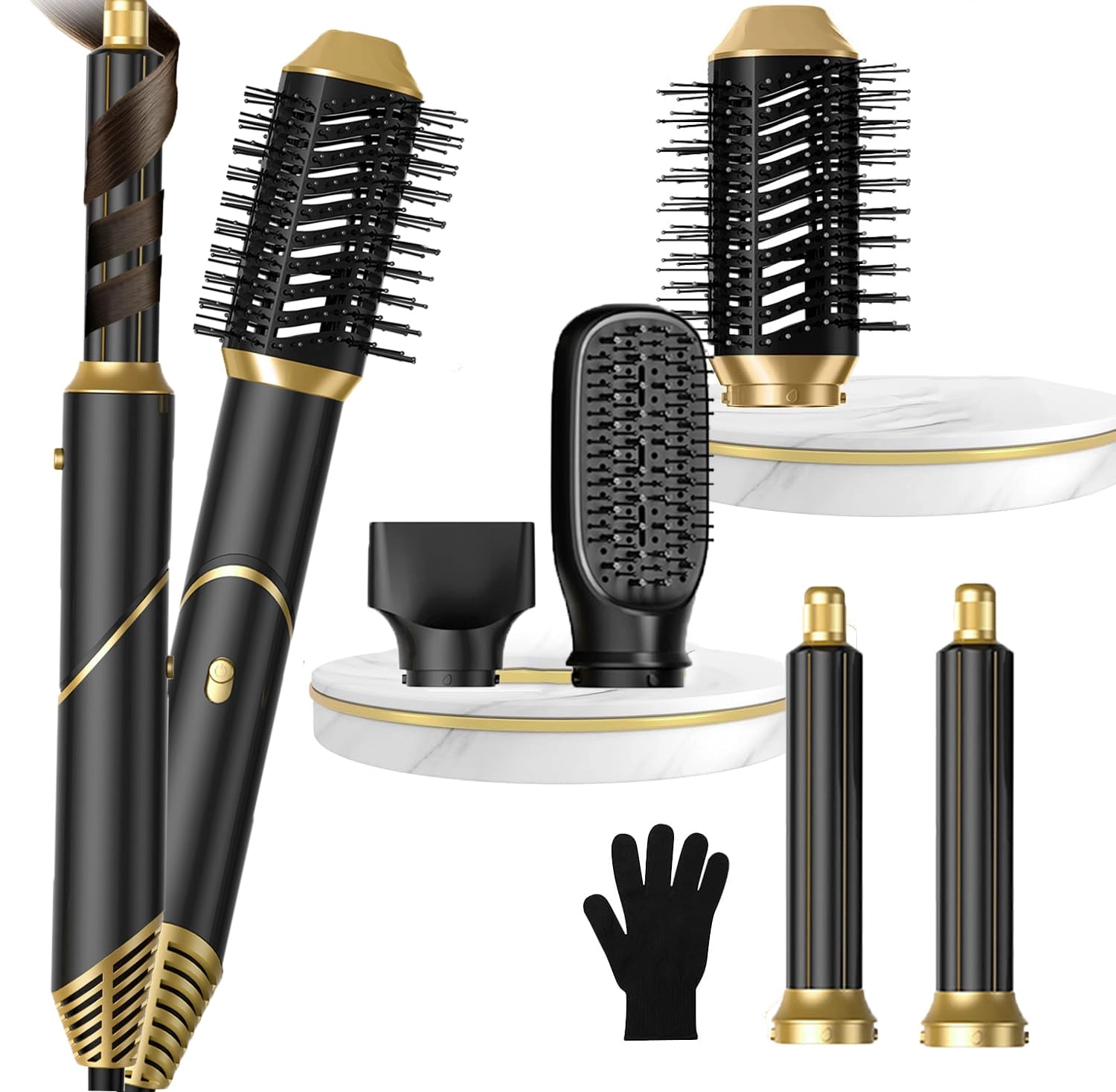 5 in 1 Hair Dryer Brush Set - Gold 700 watts