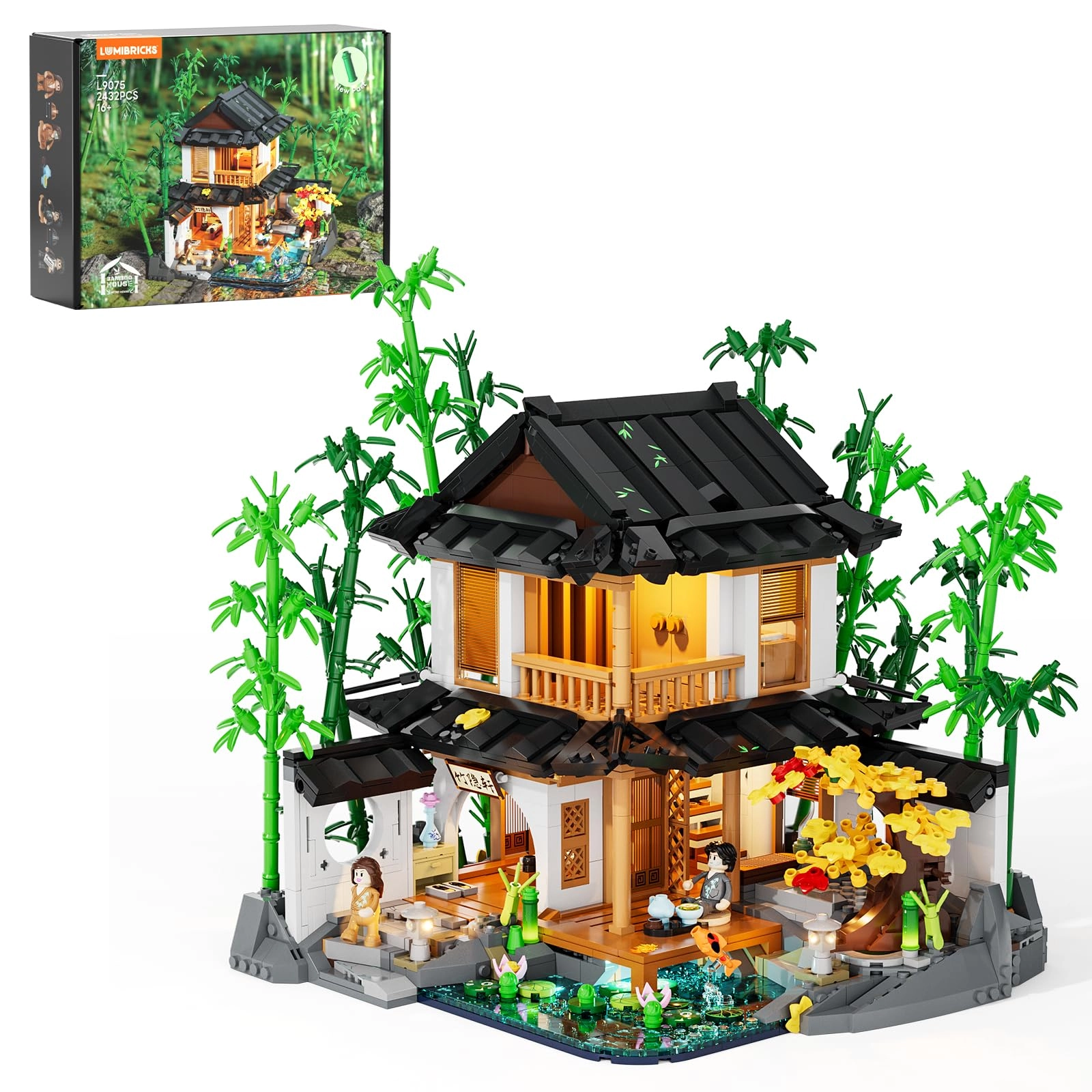 Lumibricks Bambushaus - Retro Chinese Garden Shed & Tree House 2432 pcs