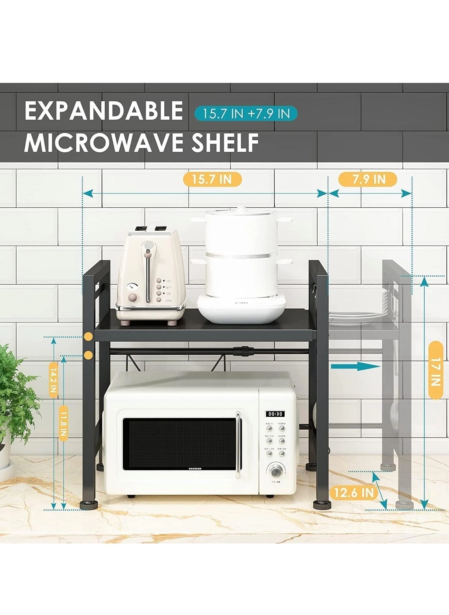 Microwave Oven Rack - Single Layer 6 Hook