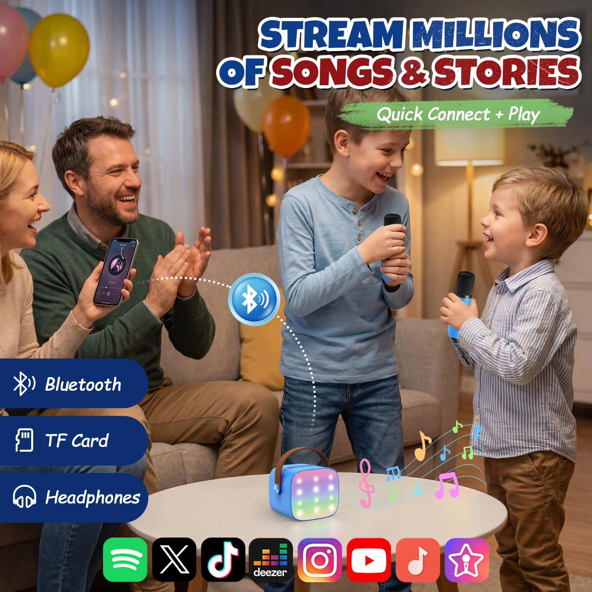 Karaoke Machine - 2 Wireless Microphones