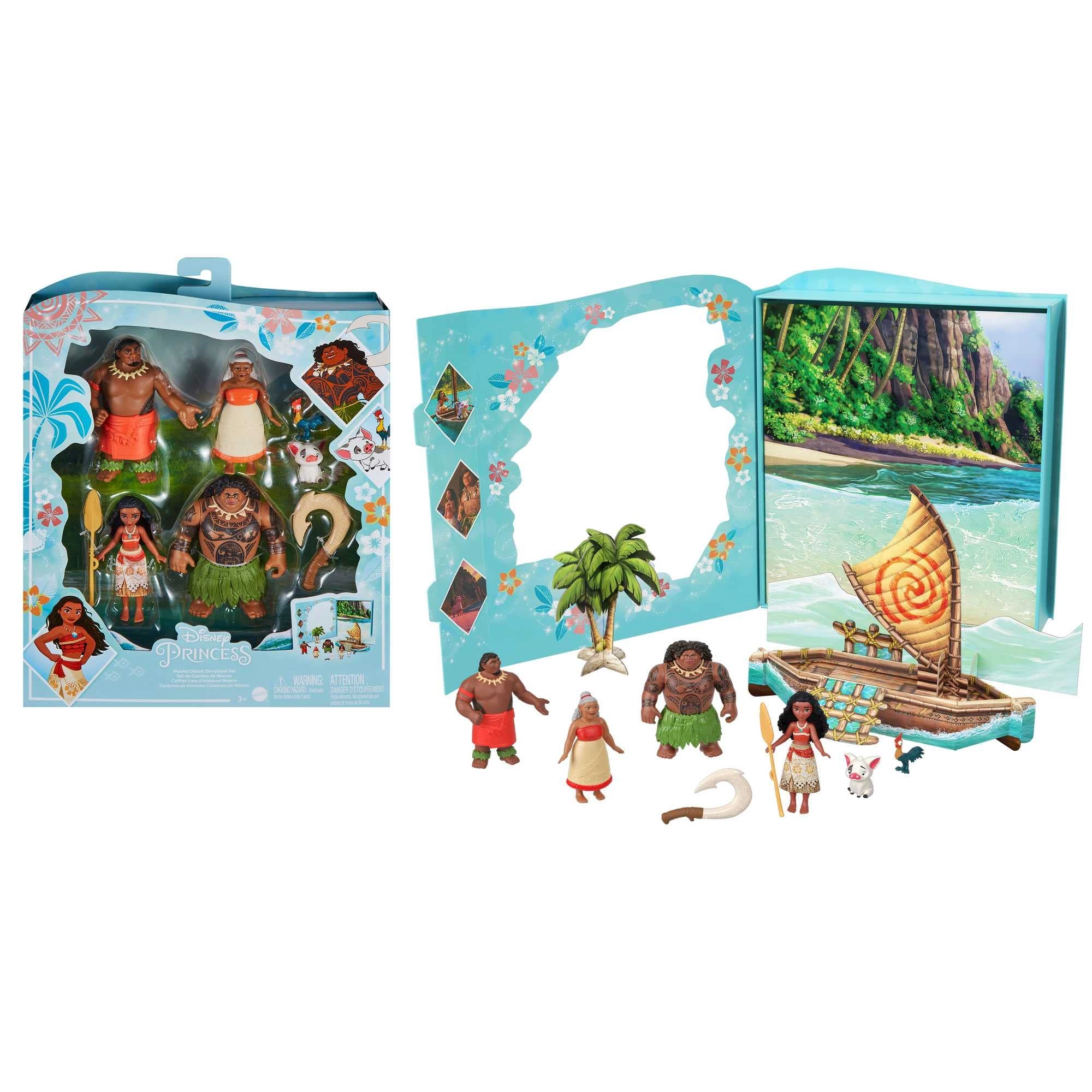 Mattel Moana Doll + Maui Doll + Chief Tui Doll + Gramma Tala Doll + Heihei Doll + Pua Doll