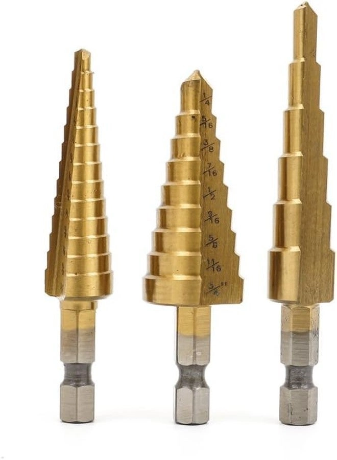Step Drill Bit Set - High Speed Steel 1/4" Hex Shank 31 Size