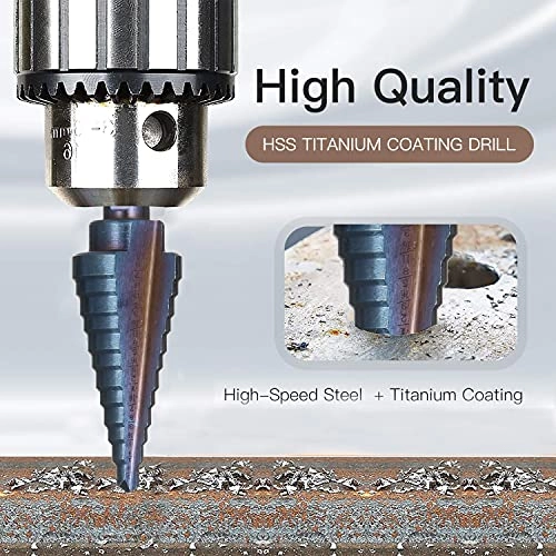 Step Drill Bit - 5pcs HSS + Automatic Center Punch