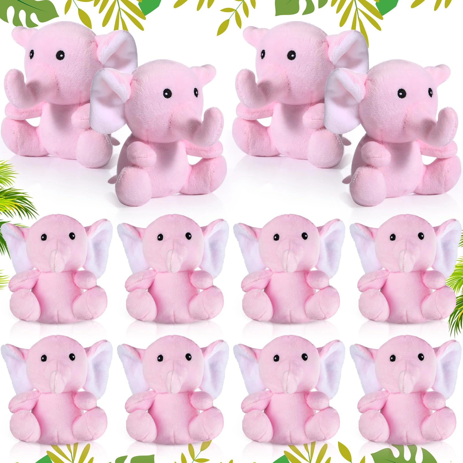 Jenaai Mini Elephant - 12 Pcs 4 Inches Grayish Blue