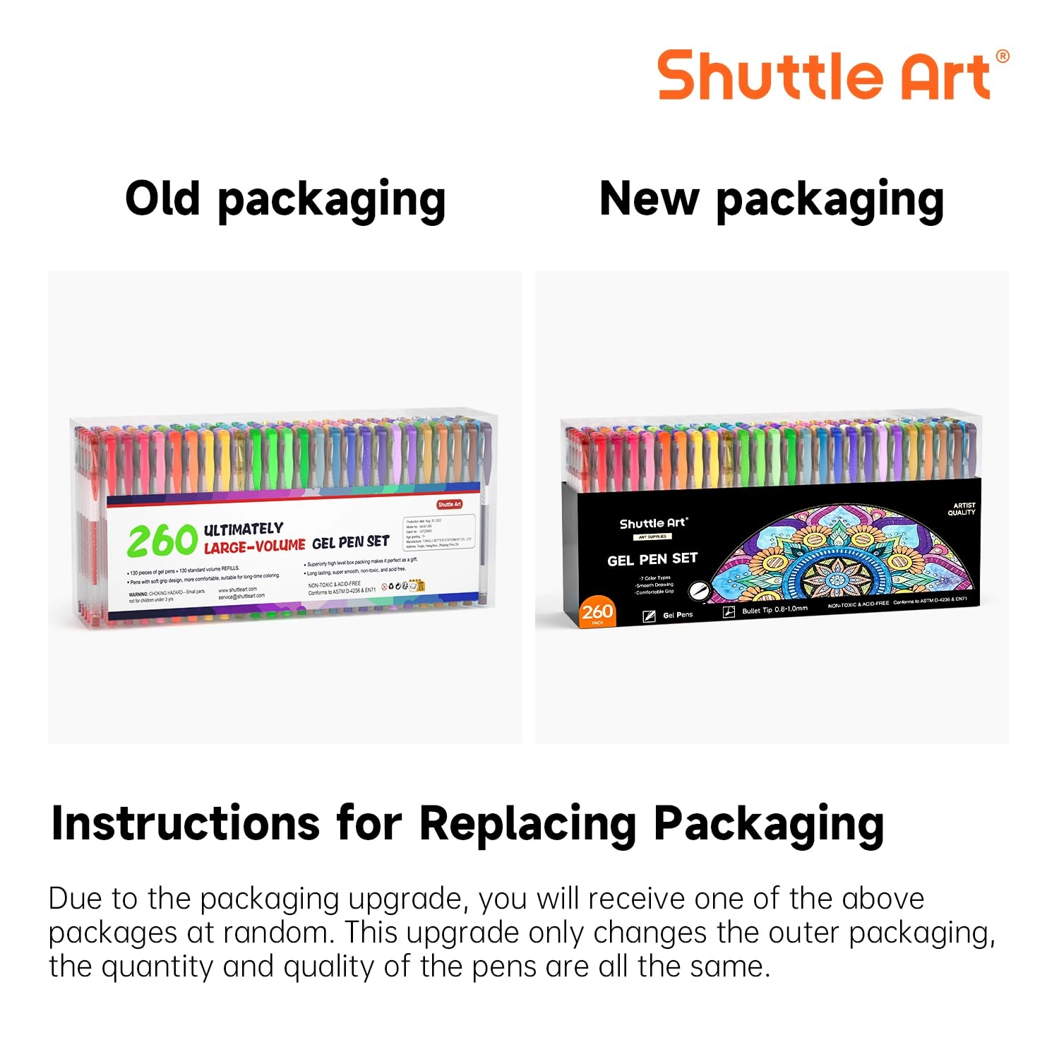 Gel Pens for Colouring - 260 Pack 0_8mm,1_0mm