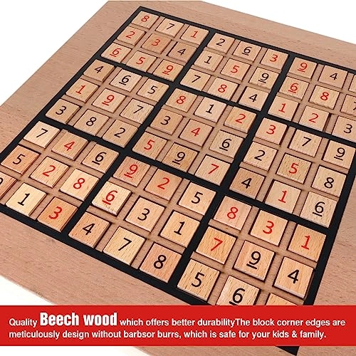 Sudoku Board Game - 11.6 Inch 90 Large Number Tiles 2 Drawers