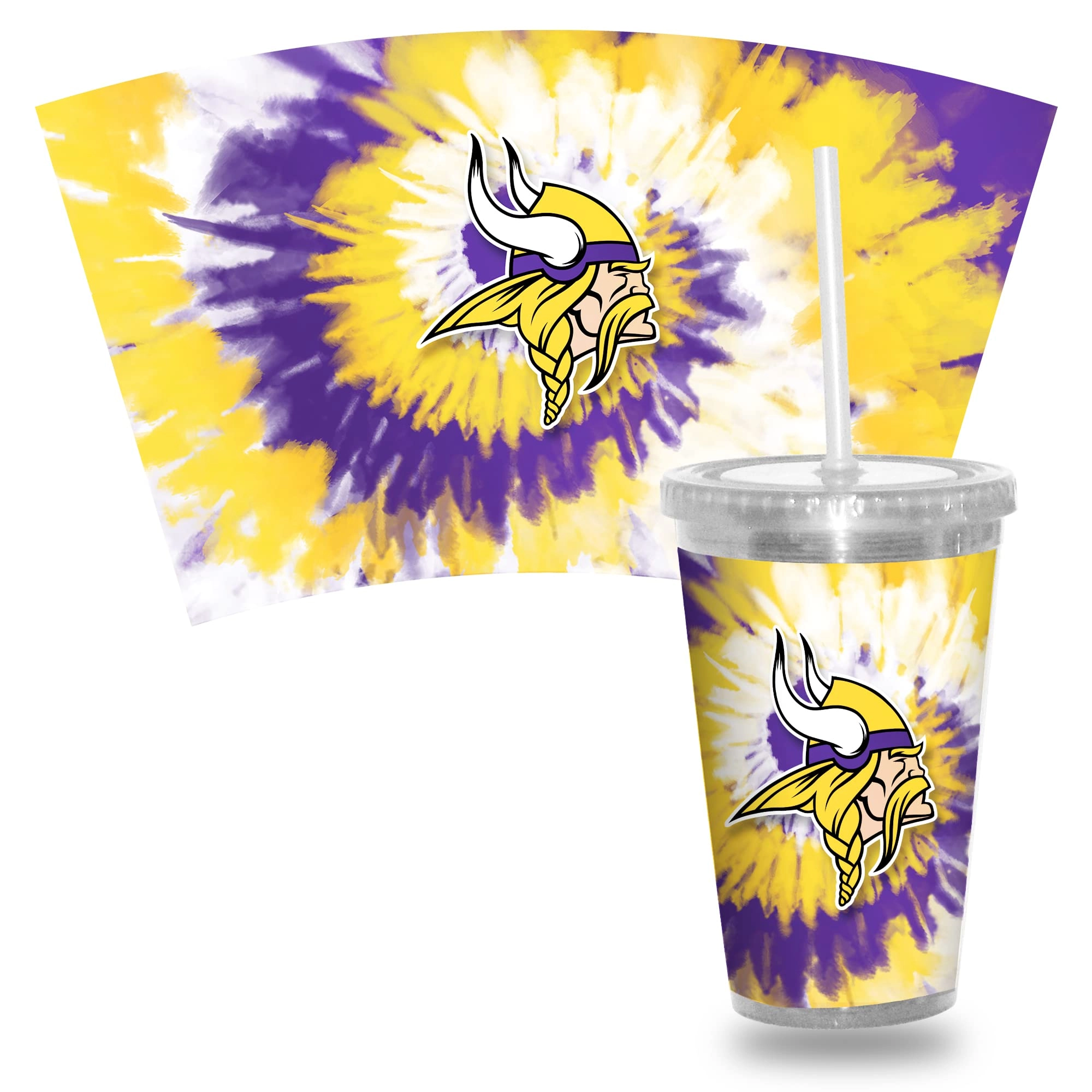 NFL Football Metallic Tie Dye Tumbler - 473ml