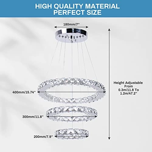 LED Chandeliers 3 rings - 3 colors(cool white/warm white/pure white) Non-dimmable