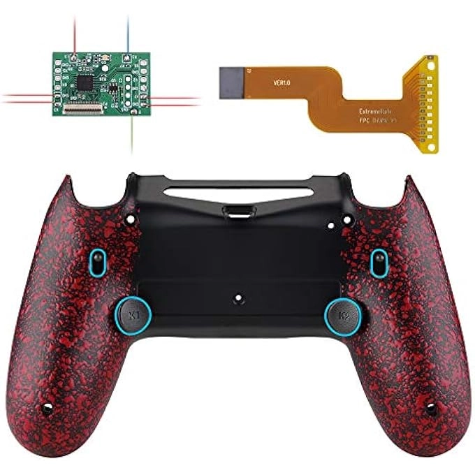 rayihni FLASHSHOT TRIGGER STOP REMAP KIT - CUH-ZCT2 + REPLACEMENT CASE + UPGRADE BOARD + BACK BUTTONS + TRIGGER LOCK - JDM040/050/055 TEXTURED RED