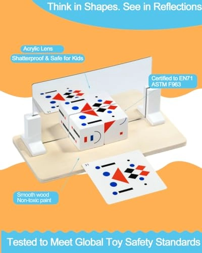 Wooden Pattern Puzzle Building Blocks - 3 years and up 2 pieces