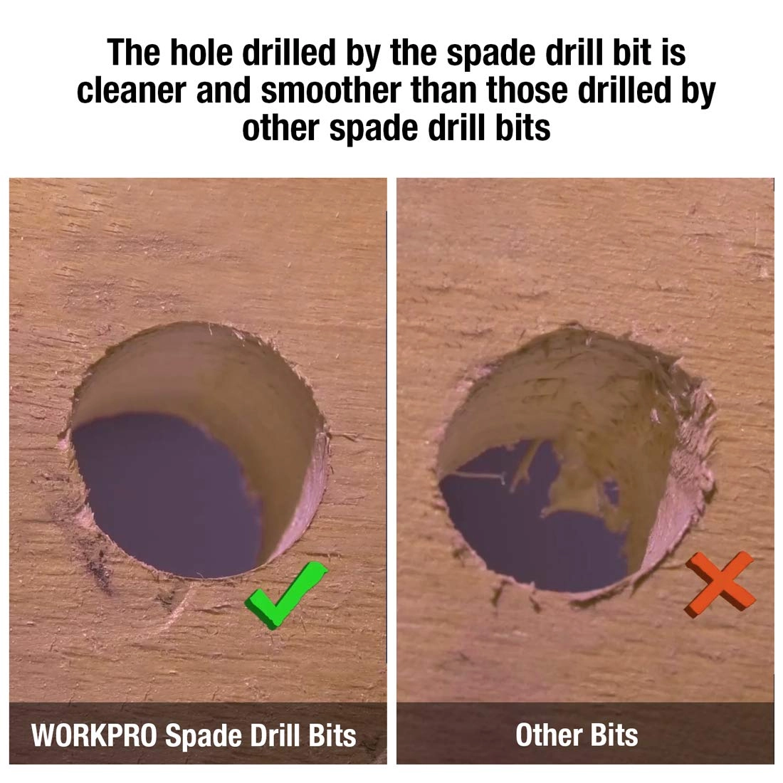 Spade Drill Bit Set - HIGH-CARBON STEEL 10-Piece 1/4" to 1-1/2"