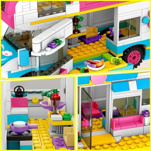 3-in-1 Girls Camper Van Building Set - Summer Beach Camping 494pcs