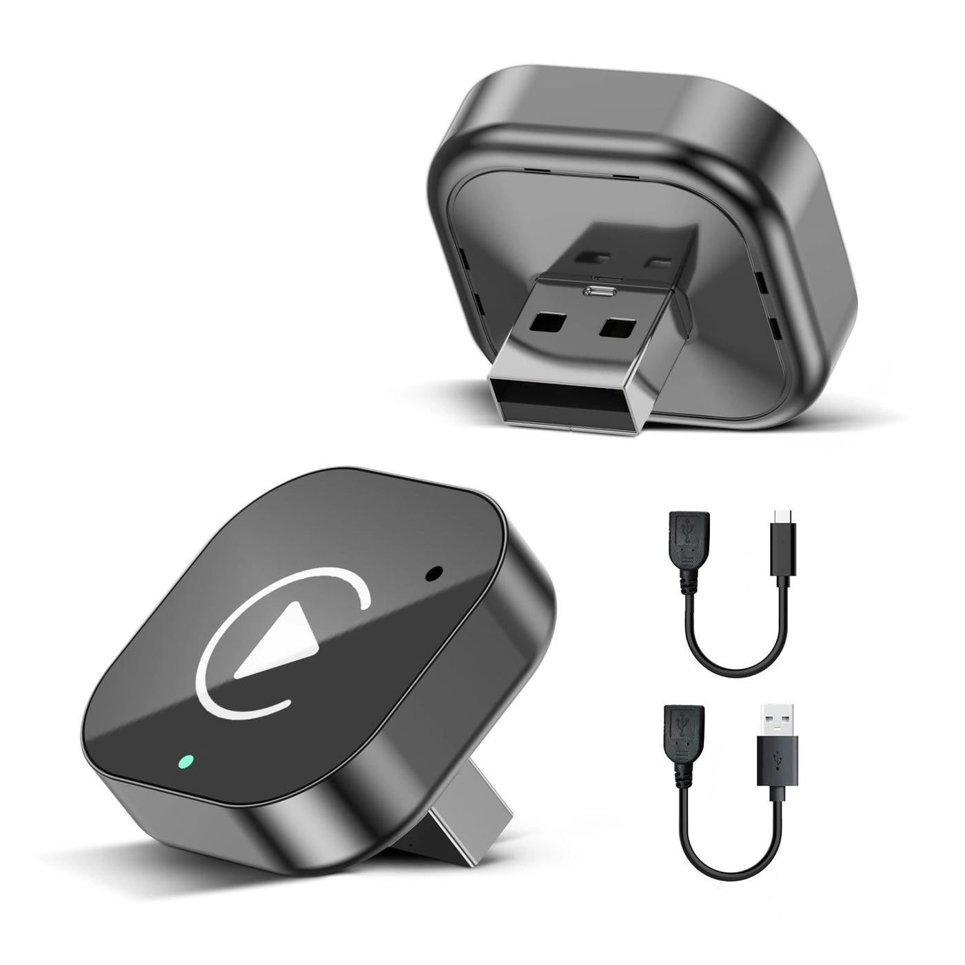 Hyphoon Wireless CarPlay & Android Auto Adapter - USB-A Plug-in Dongle Gloss Black
