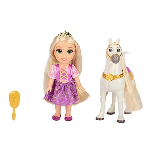 Rapunzel Doll - 6” / 15cm Tall Iconic Purple Dress + Maximus - Majestic Saddle Ages 3+