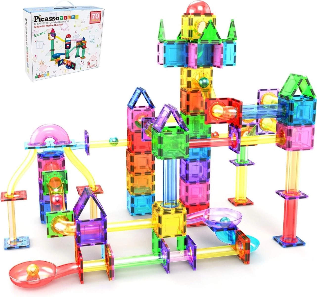 Picasso Magnetic Marble Run Set - 70 pcs