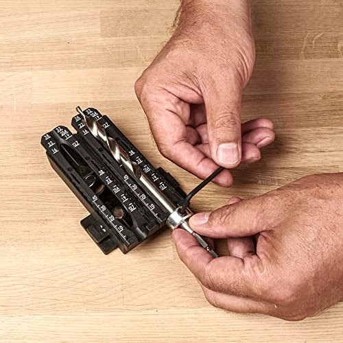 3 in 1 Pocket Hole Jig + HSS Drill Bit + Depth Setting Collar + Square Drive Bit + 50 Screws + Kit Storage Case