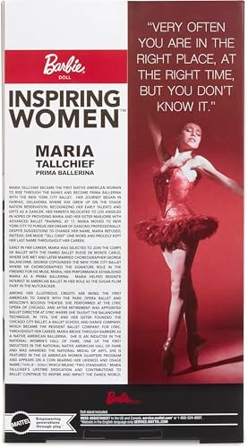 Maria Tallchief Doll - Inspiring Women Firebird Ballet Costume Ages 6+