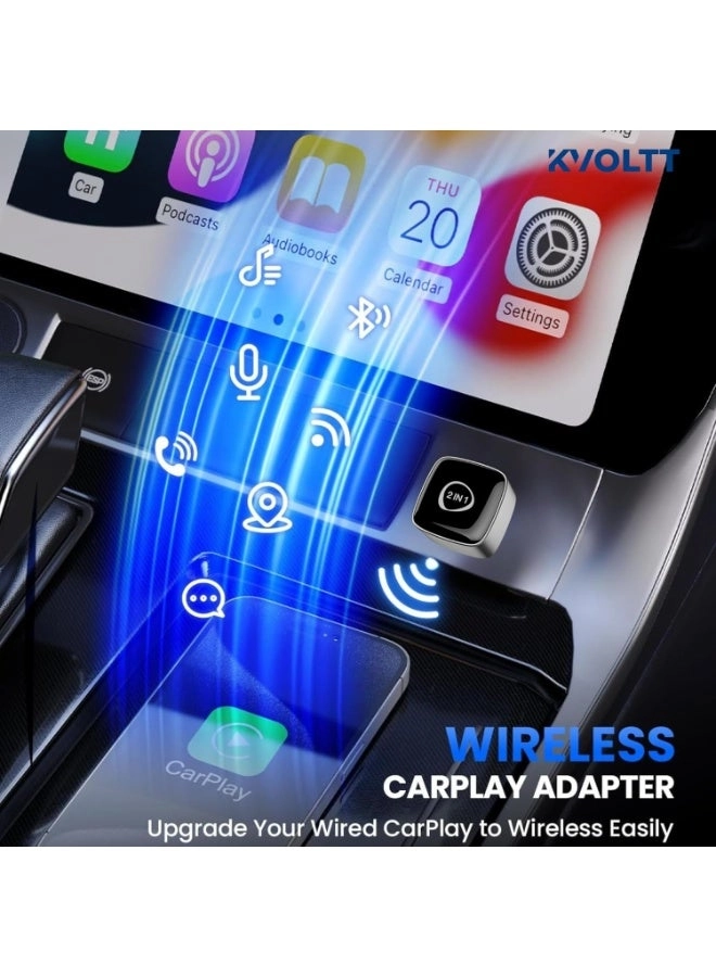 CarPlay Wireless Adapter - 2-in-1 Wireless Plug & Play