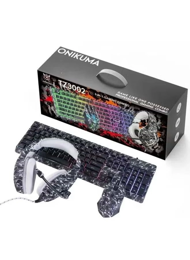 Wired Keyboard + Gaming Mouse + Headphone - EN Wired