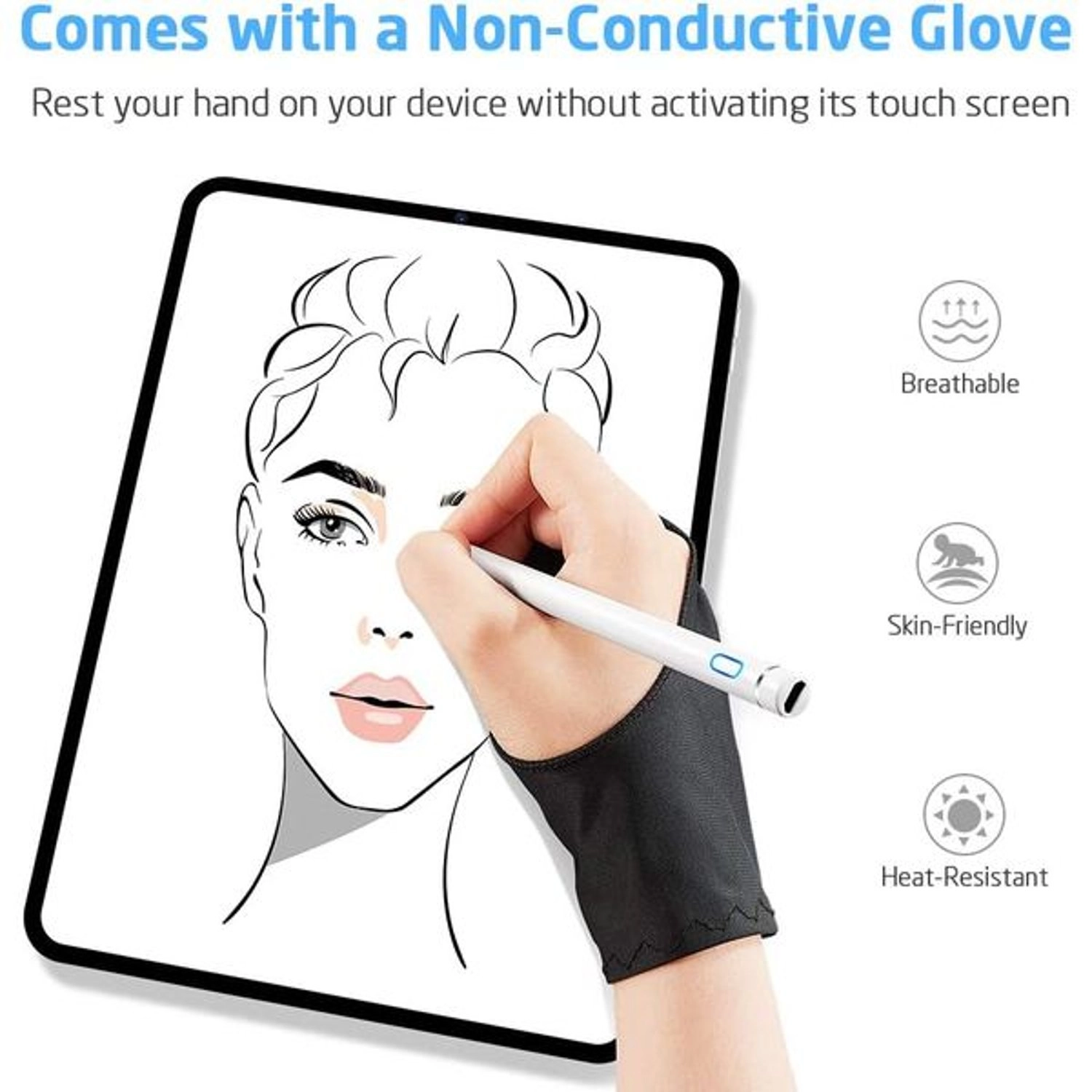 Digital Stylus - White Compatible with iPad, iPhone, and Most Phones and Tablets