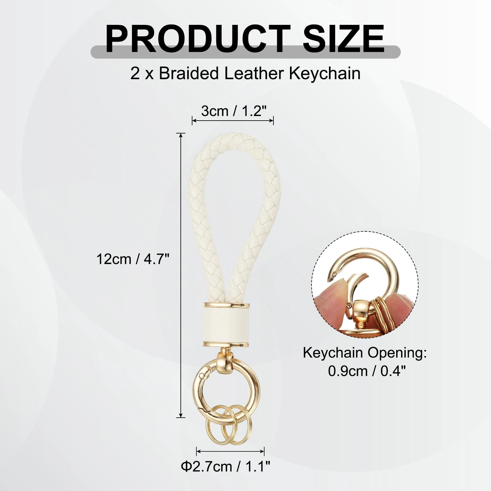 Braided Leather Keychain - Animal