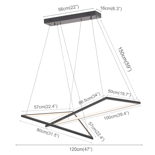 Triangle Chandelier - 59 inch