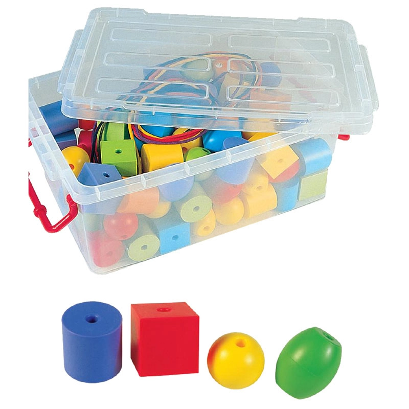 Gigo Giant Plastic Beads - Set of 300 3 shapes 6 colours