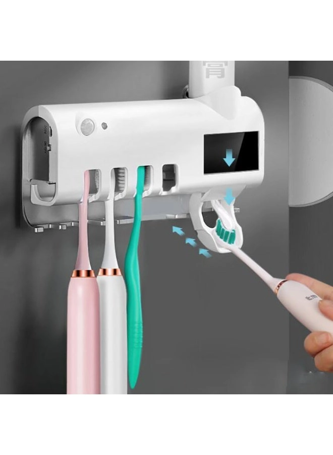 GLEVAR Toothbrush Holder with UV Sanitizer - Wall Mounted