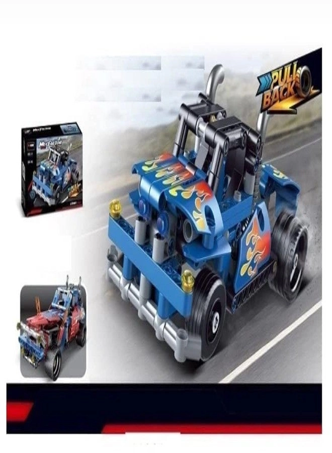 Constructor Pull Back Car - Blue Ice Building Block