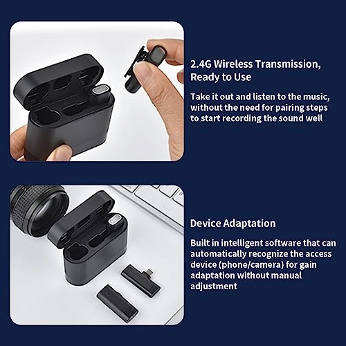 Wireless Clip on Microphone - 2 Transmitters 2.4G