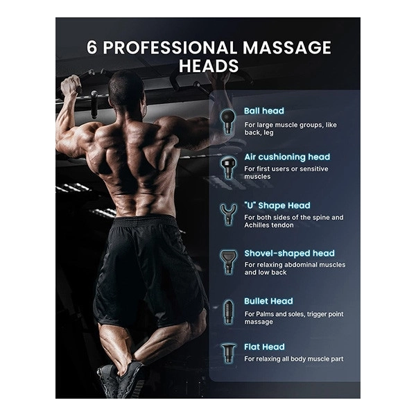 R3 Massage Gun - 6 Heads 6 Speed