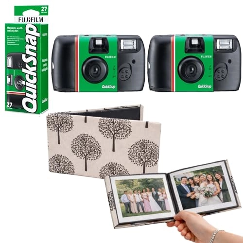 QuickSnap Flash 400 - 27 exposures ISO 400 + 36 Slot Photo Album - Purple Heart Fabric