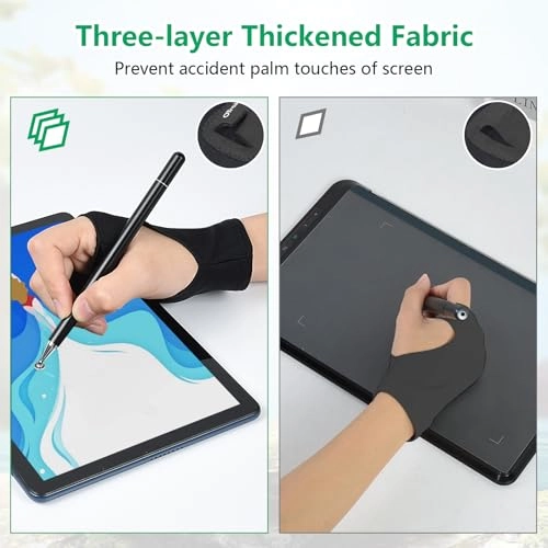 Artist Glove - 4 Pack 3.15 x 8.07 inch Black