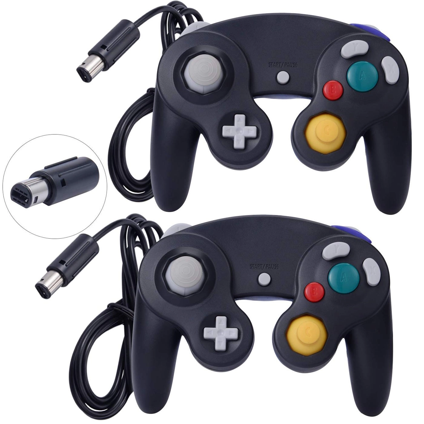 Classic Shock Joypad Wired Controller - Blue Pink Wii NGC Gamecube Game Cube Pack