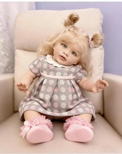 Pippa Reborn Baby Doll - 26 inch Cotton Vinyl Hand-rooted Curly Hair Ages 3+