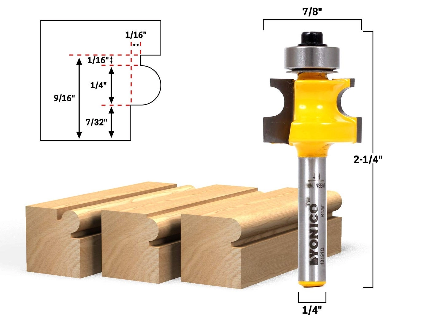 Bullnose Beading Router Bit - 1/4-Inch Shank