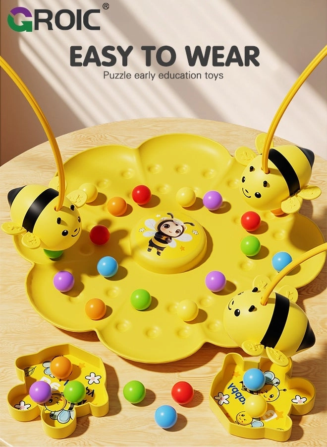 Magnetic Bee Bean Picking & Tabletop Fishing Game - Ages3+