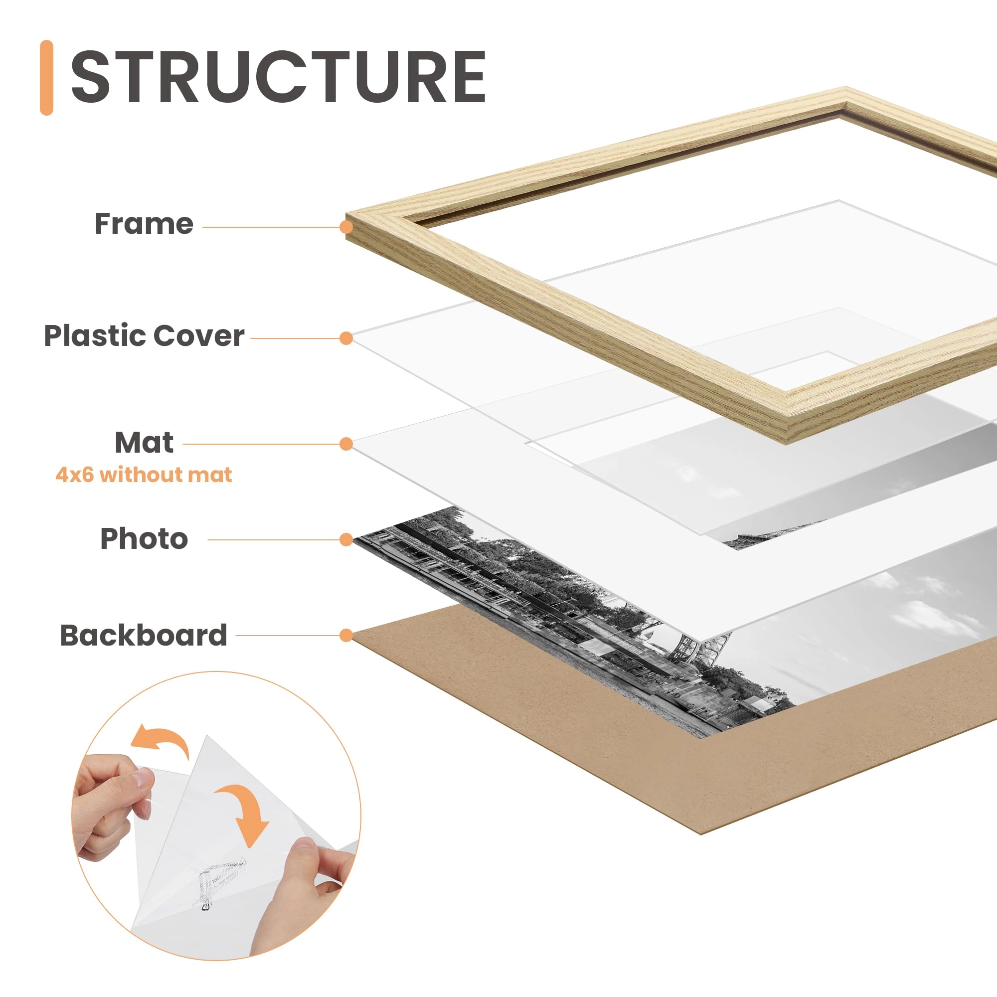 10 Pack Picture Frames - 8x10, 5x7, 4x6
