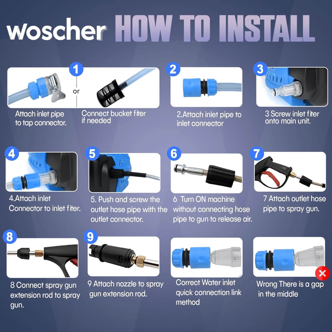 969 High Pressure Washer - 240 Bars 2400 Watts 10L Min Water Flow Rate